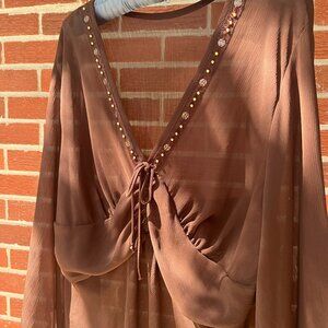 Vintage Brown Beach Coverup